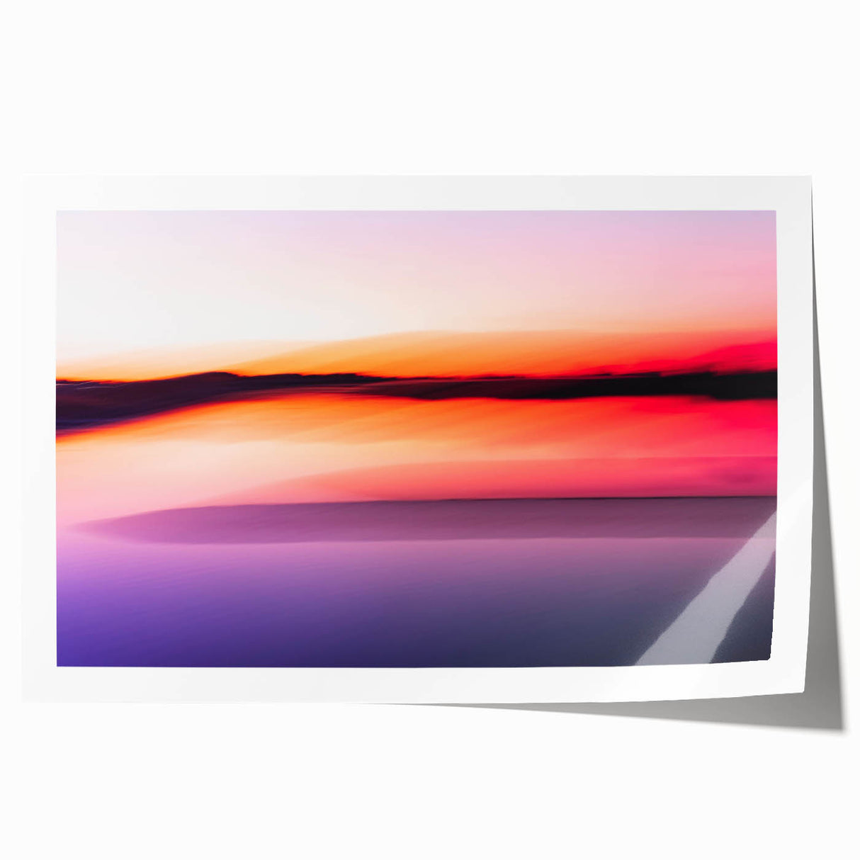 Minimalist Coastal Landscape Art – Blurred Sunset Over Water