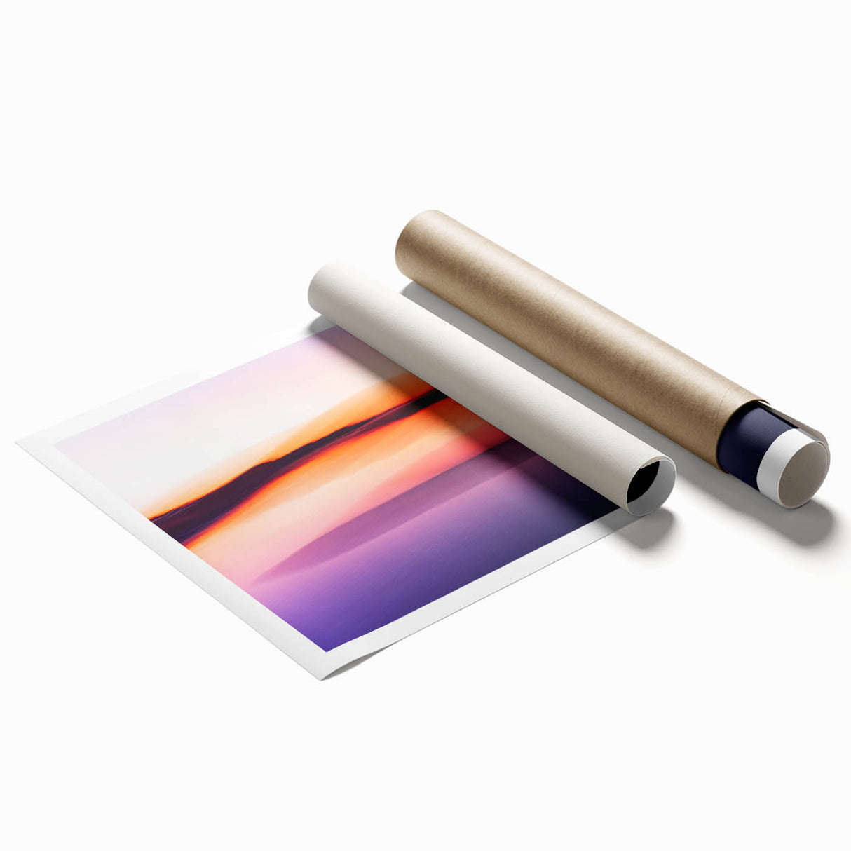 Minimalist Coastal Landscape Art – Blurred Sunset Over Water