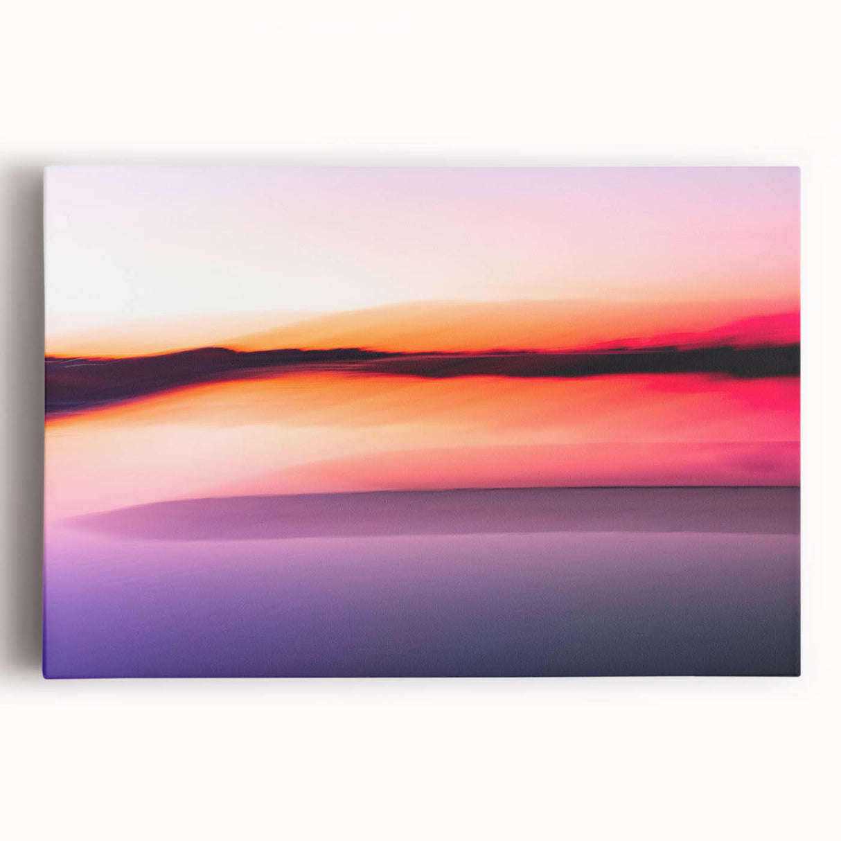 Minimalist Coastal Landscape Art – Blurred Sunset Over Water