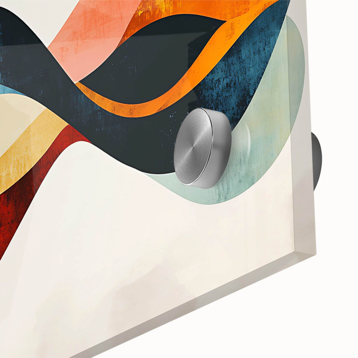 Abstract Fluid Canvas Art – Red, Blue & Orange Wave-Inspired Print