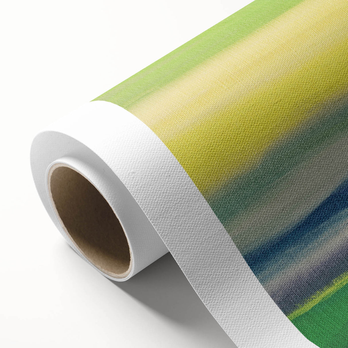 Contemporary Minimalist Nature Art – Green Field Under Yellow Sky