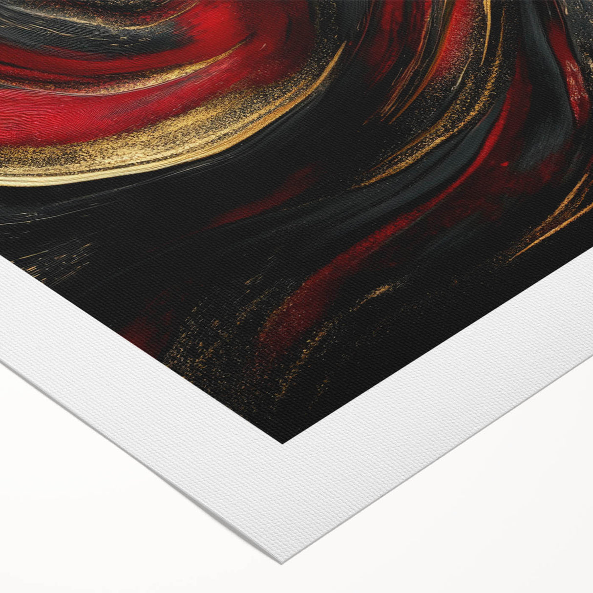 Luxury Black & Red Abstract Painting – Bold Modern Wall Art