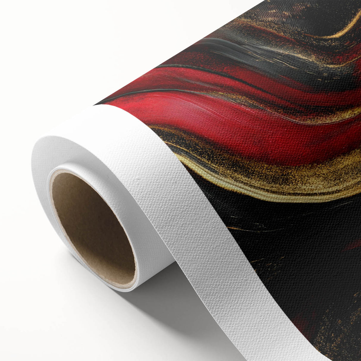 Luxury Black & Red Abstract Painting – Bold Modern Wall Art