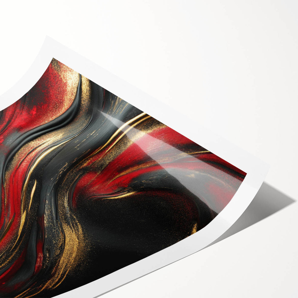 Luxury Black & Red Abstract Painting – Bold Modern Wall Art