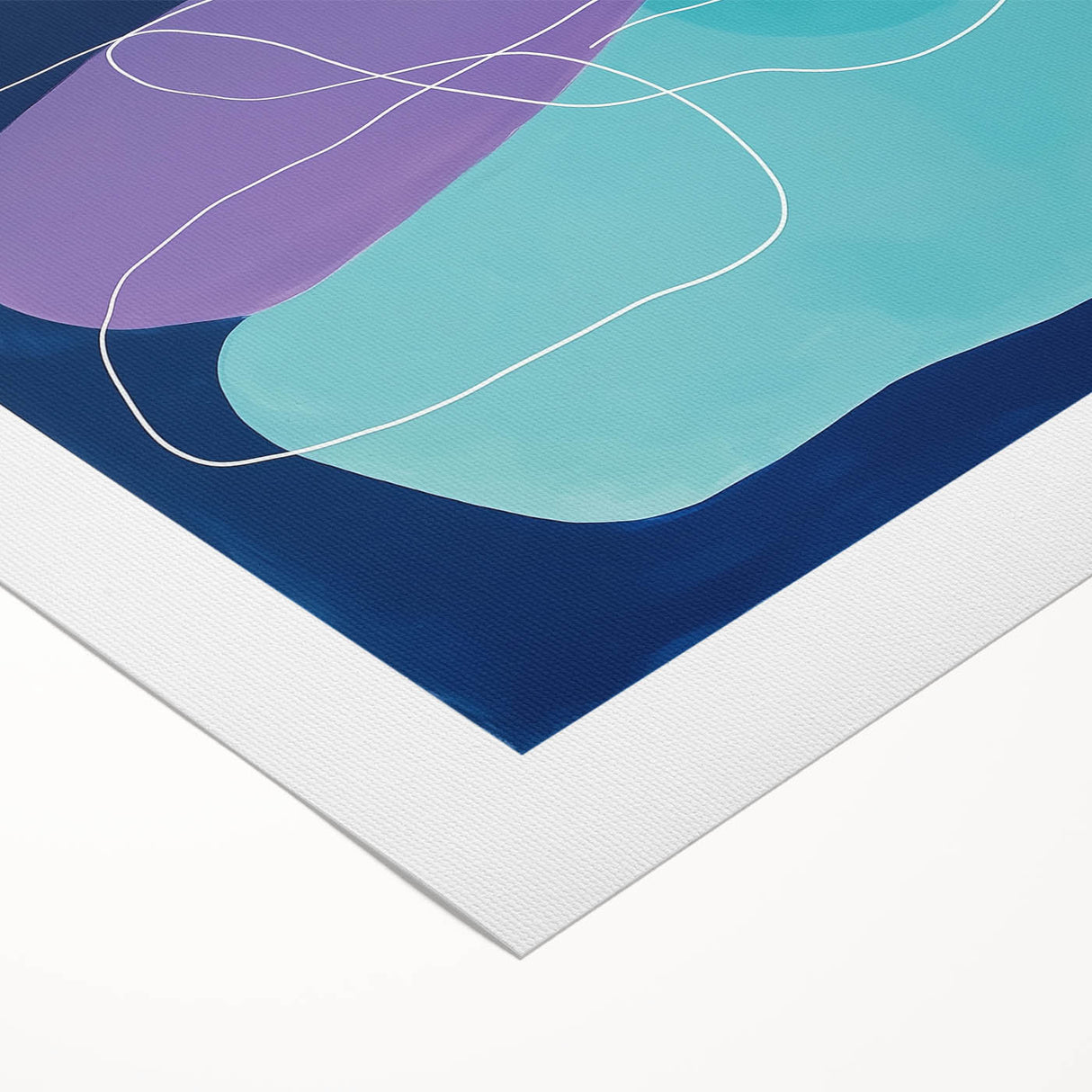 Geometric Abstract Paintings - Purple & Teal Modern Wall Art