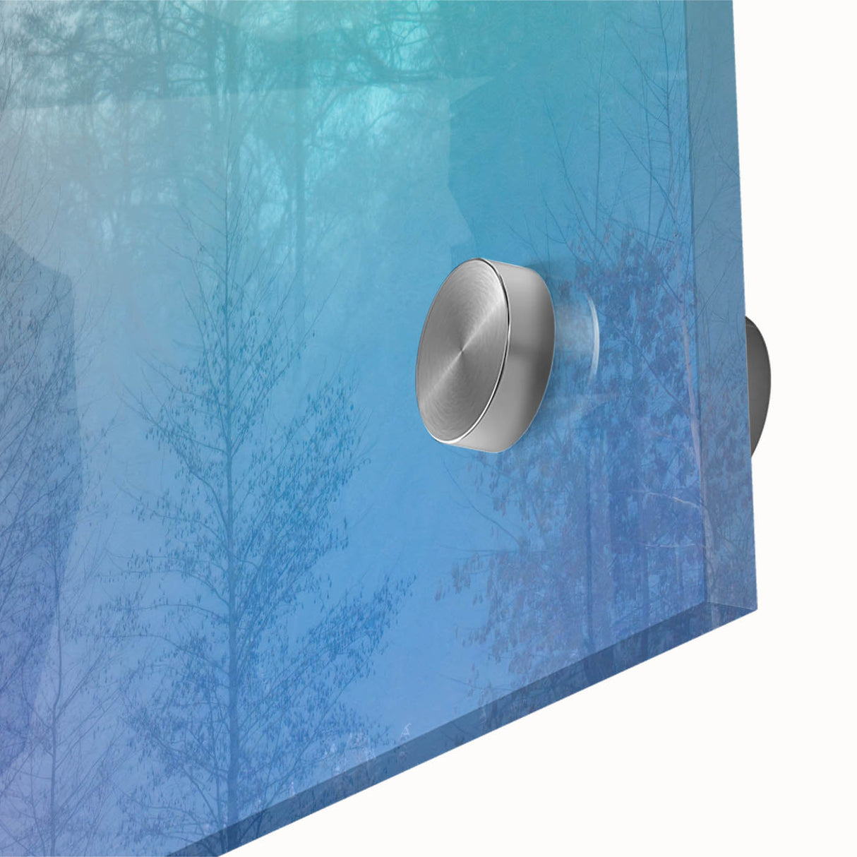 Abstract Minimalist Landscape Paintings – Lavender Misty Forest