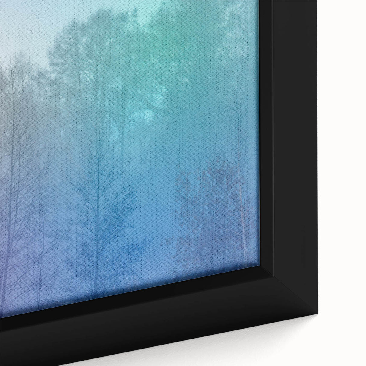 Abstract Minimalist Landscape Paintings – Lavender Misty Forest