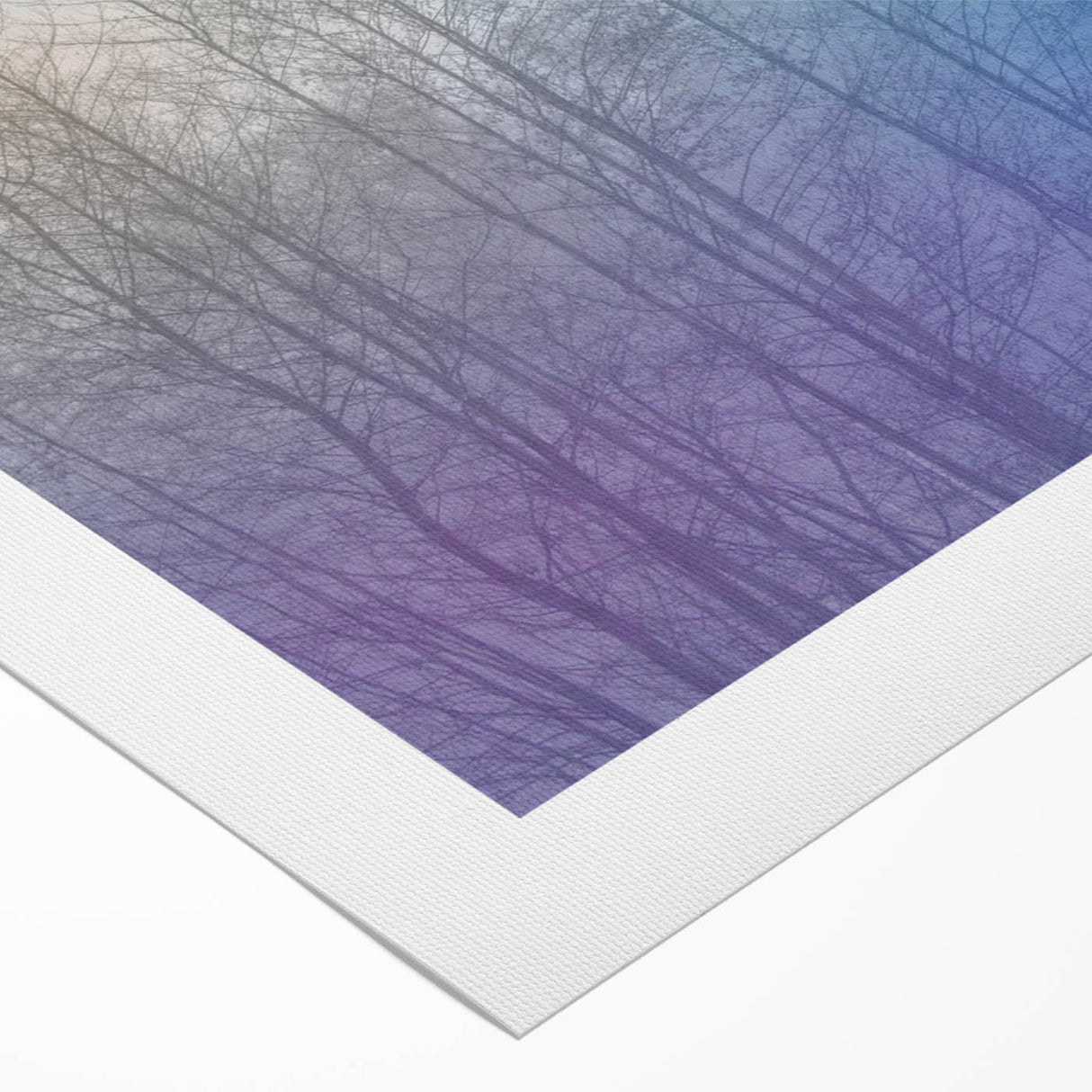 Abstract Minimalist Landscape Paintings – Lavender Misty Forest