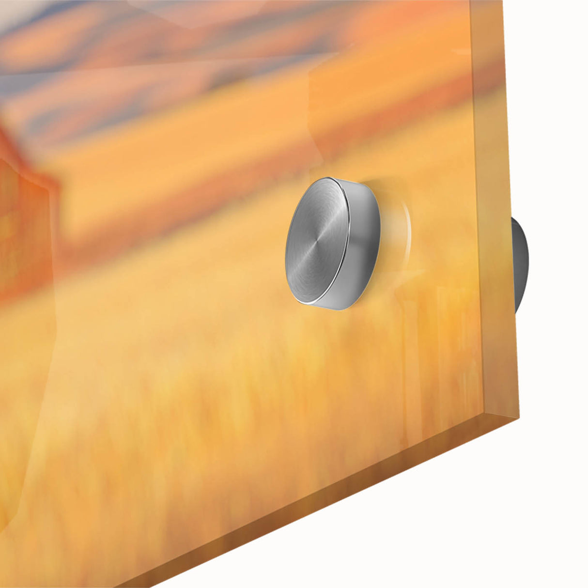 Minimalist Coastal Landscape Art – Blurred Barn in Golden Fields