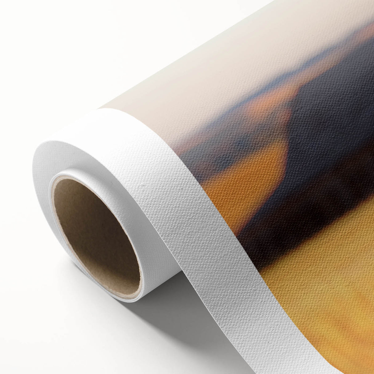 Minimalist Coastal Landscape Art – Blurred Barn in Golden Fields