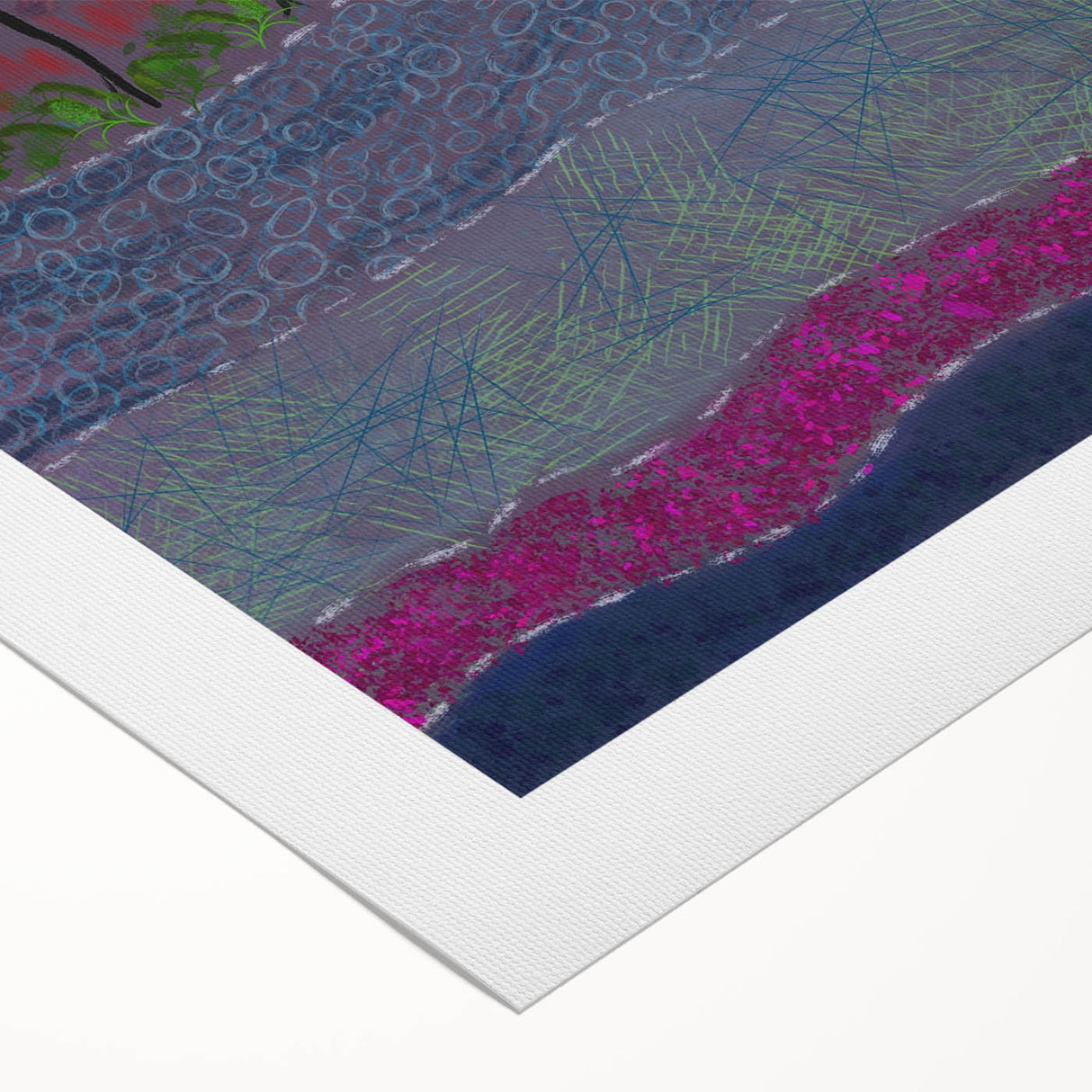 Abstract Minimalist Landscape Paintings – Forest Glow by Moonlight