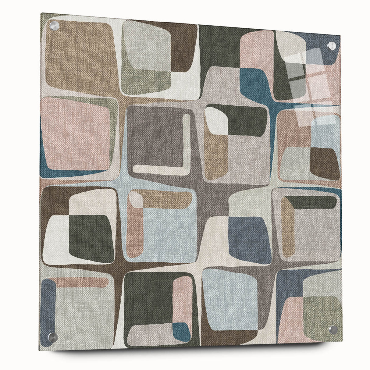 Retro Harmony – Minimalist Abstract Wall Art in Soft Earthy Tones