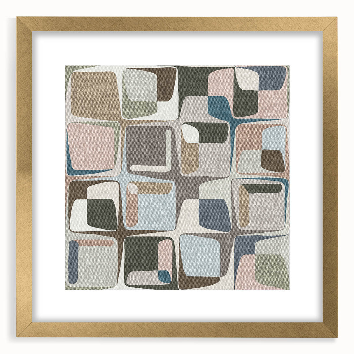 Retro Harmony – Minimalist Abstract Wall Art in Soft Earthy Tones