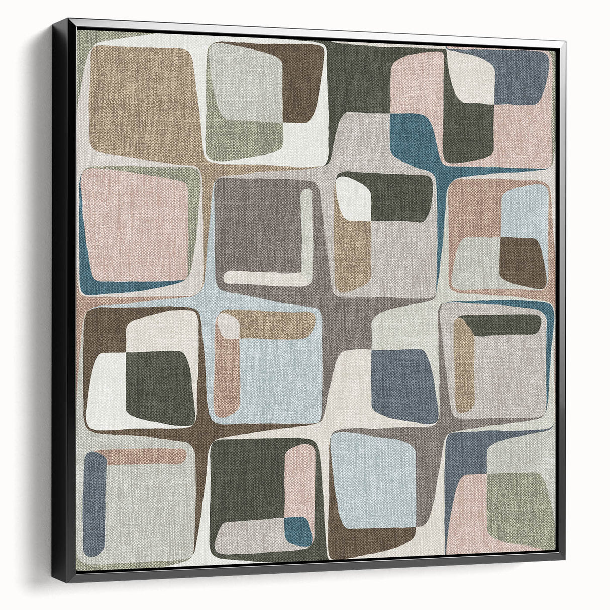 Retro Harmony – Minimalist Abstract Wall Art in Soft Earthy Tones