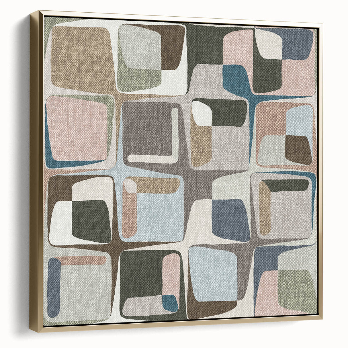 Retro Harmony – Minimalist Abstract Wall Art in Soft Earthy Tones