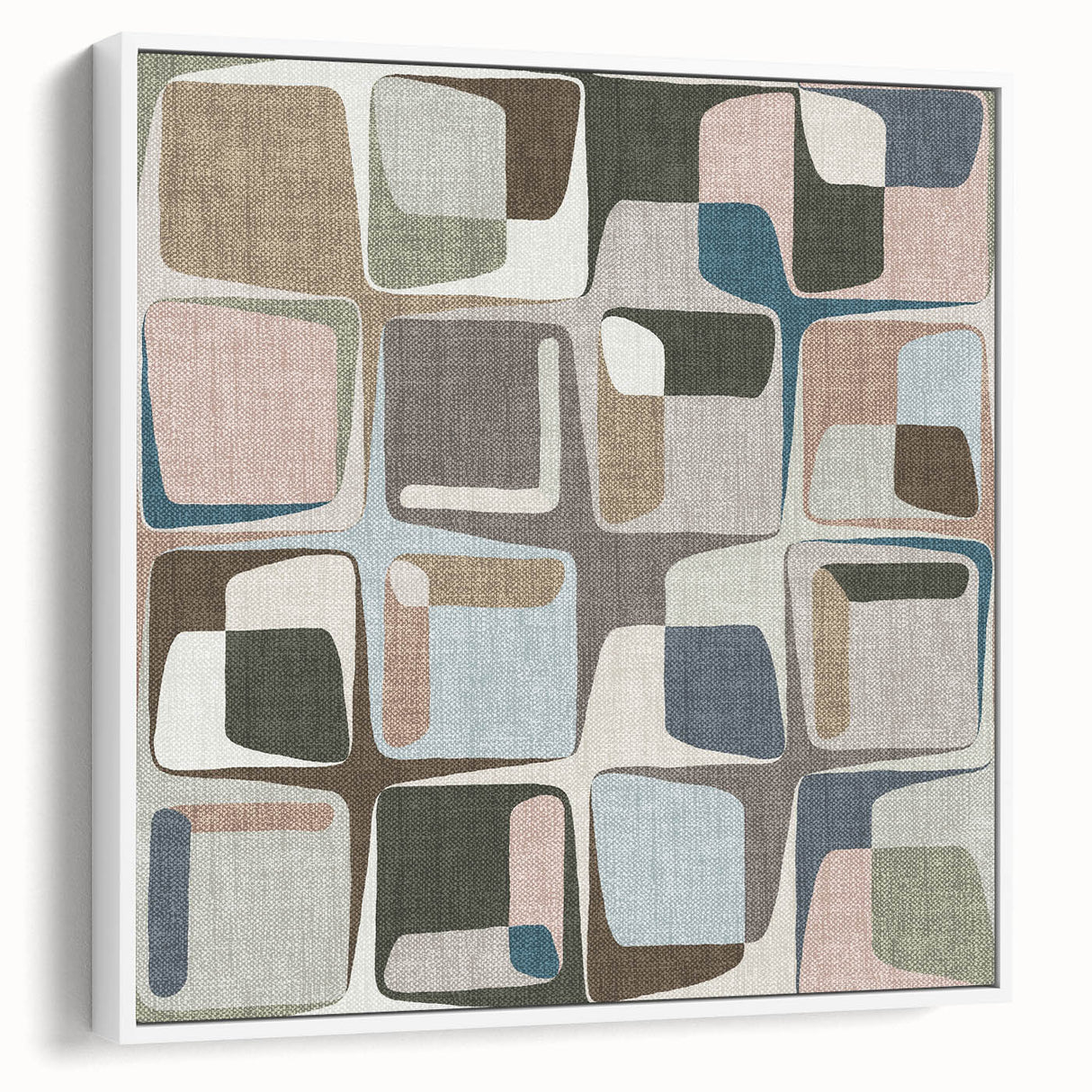 Retro Harmony – Minimalist Abstract Wall Art in Soft Earthy Tones