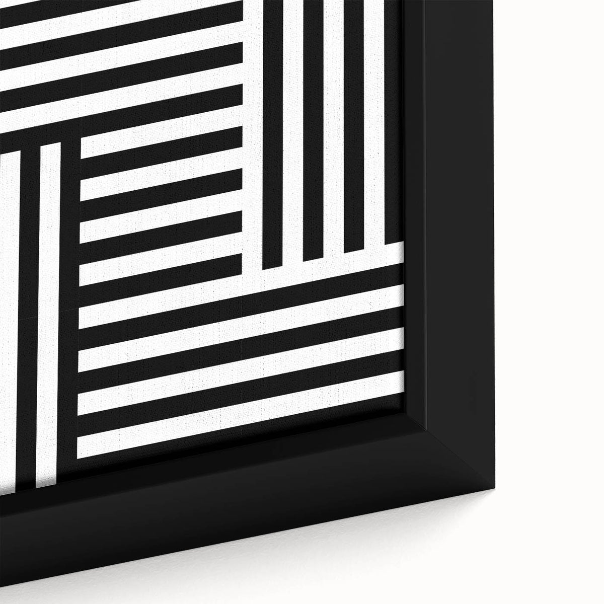 Modern Geometric Abstract Wall Art - Black and White Line Art