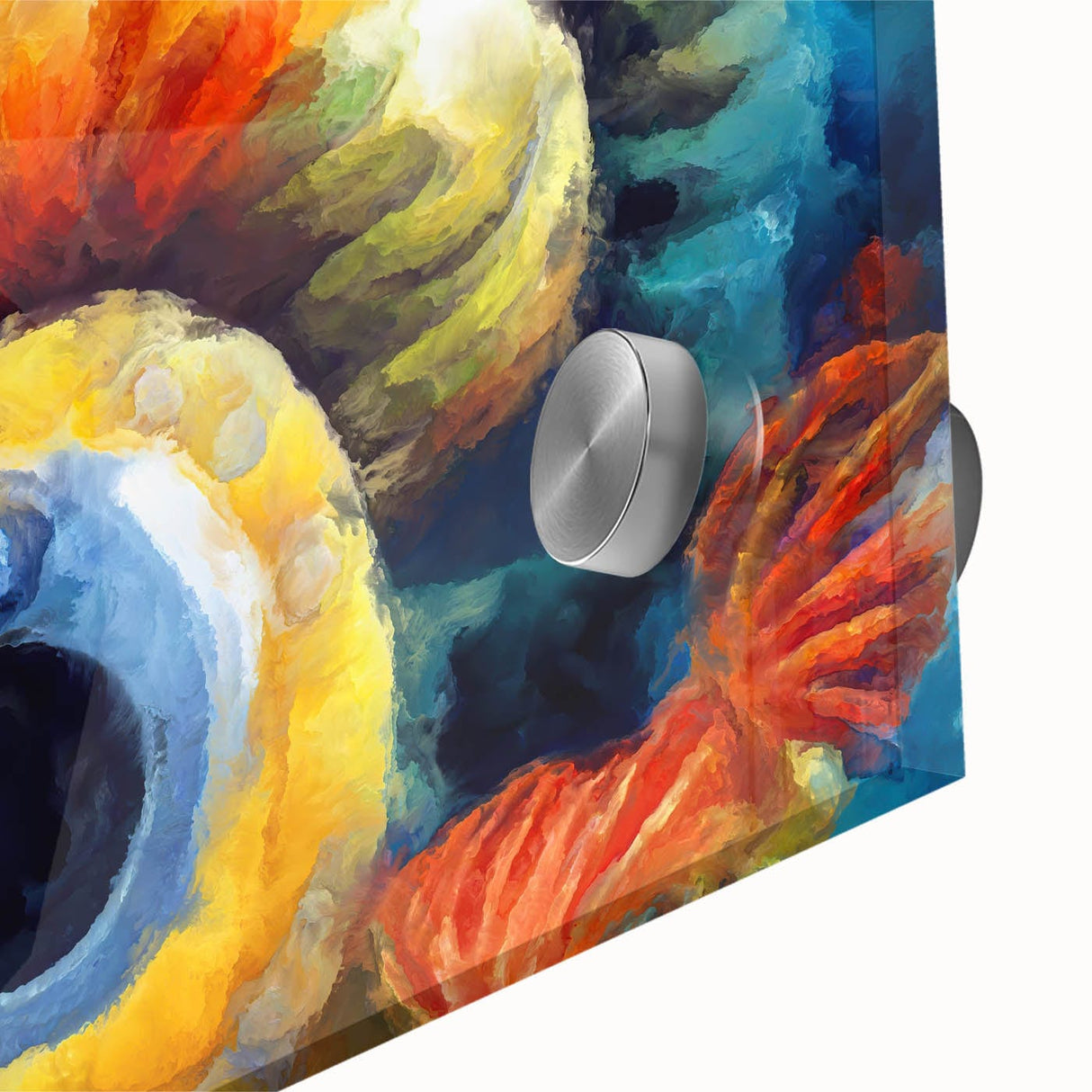 Modern Fluid Art Prints - Fluid Abstract Wall Art in Blue and Yellow