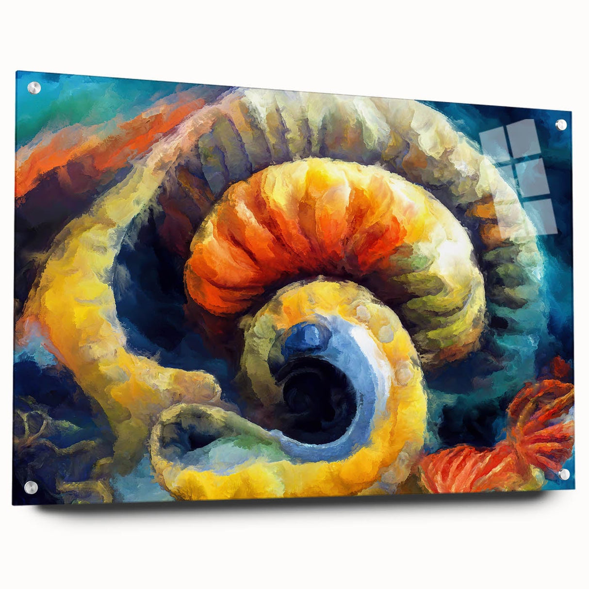 Modern Fluid Art Prints - Fluid Abstract Wall Art in Blue and Yellow