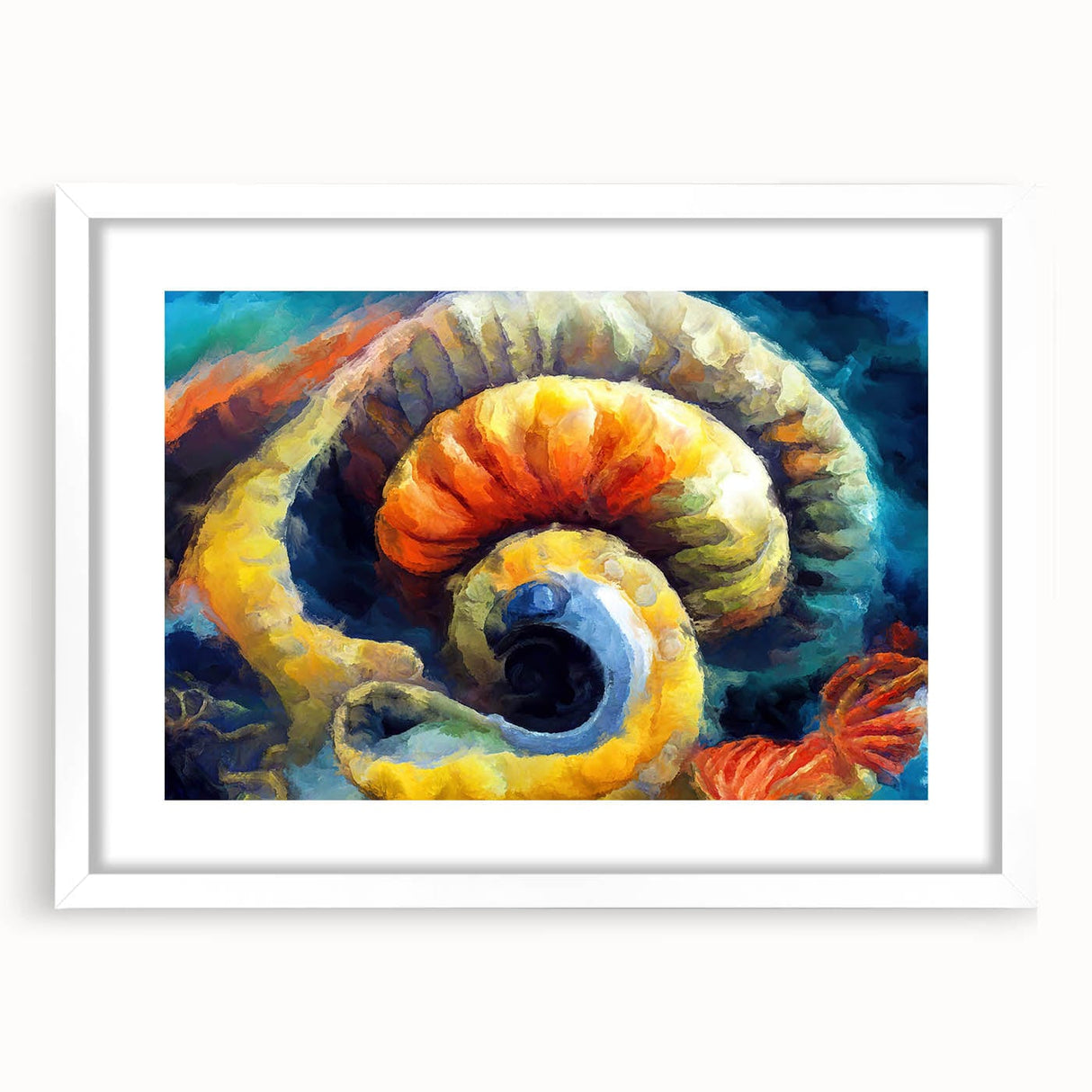 Modern Fluid Art Prints - Fluid Abstract Wall Art in Blue and Yellow