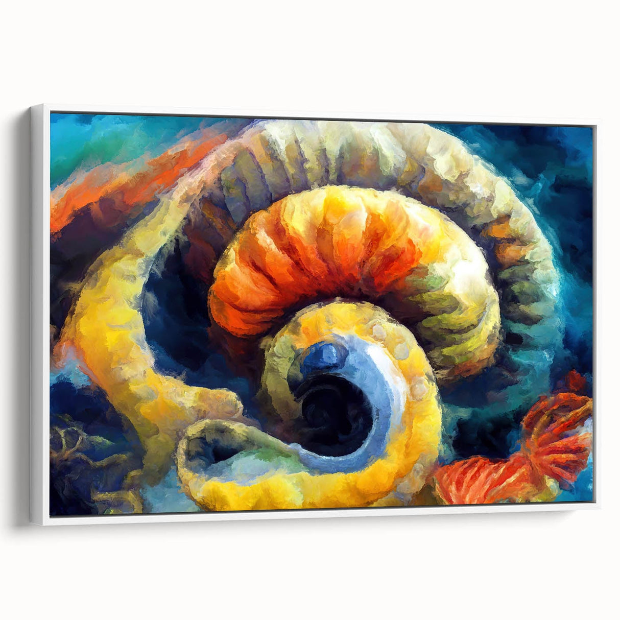 Modern Fluid Art Prints - Fluid Abstract Wall Art in Blue and Yellow