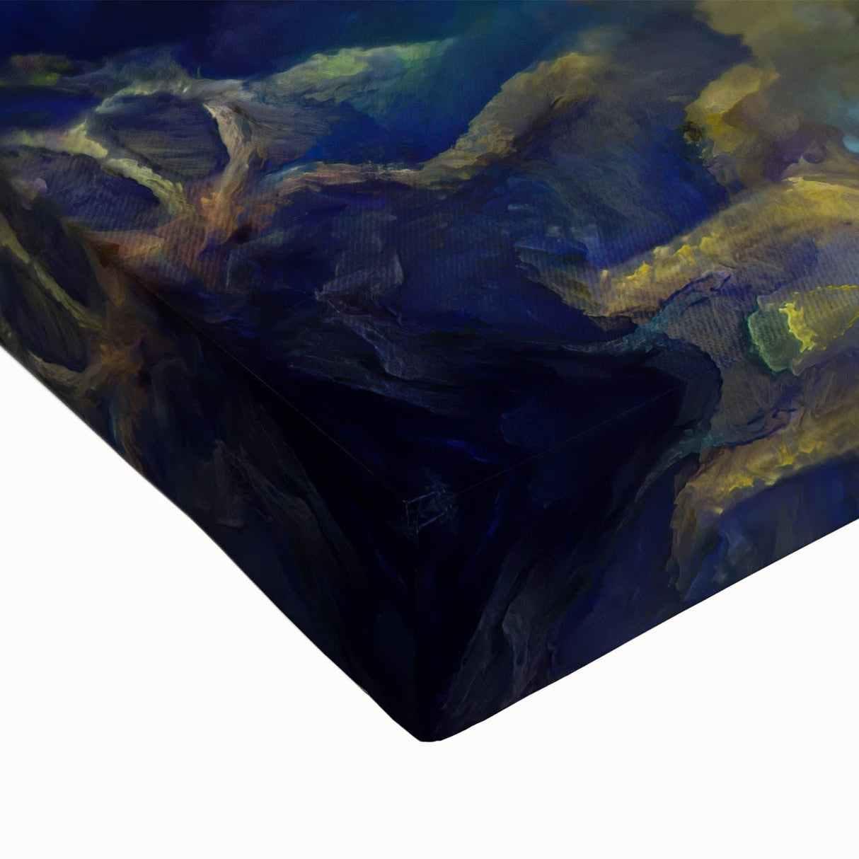 Modern Fluid Art Prints - Fluid Abstract Wall Art in Blue and Yellow