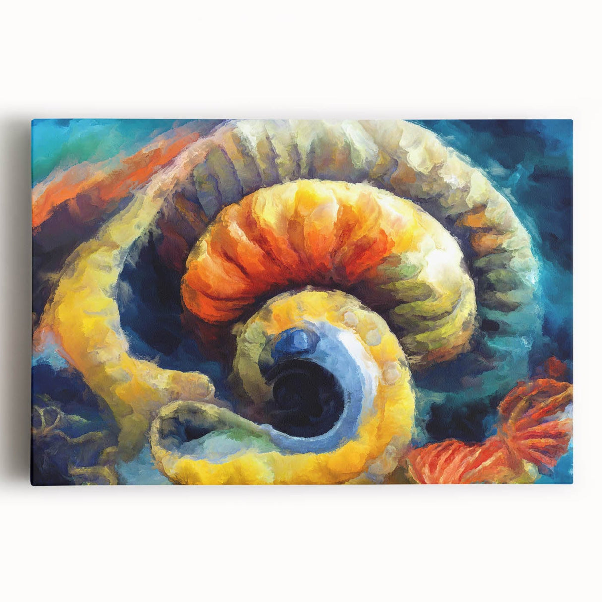 Modern Fluid Art Prints - Fluid Abstract Wall Art in Blue and Yellow