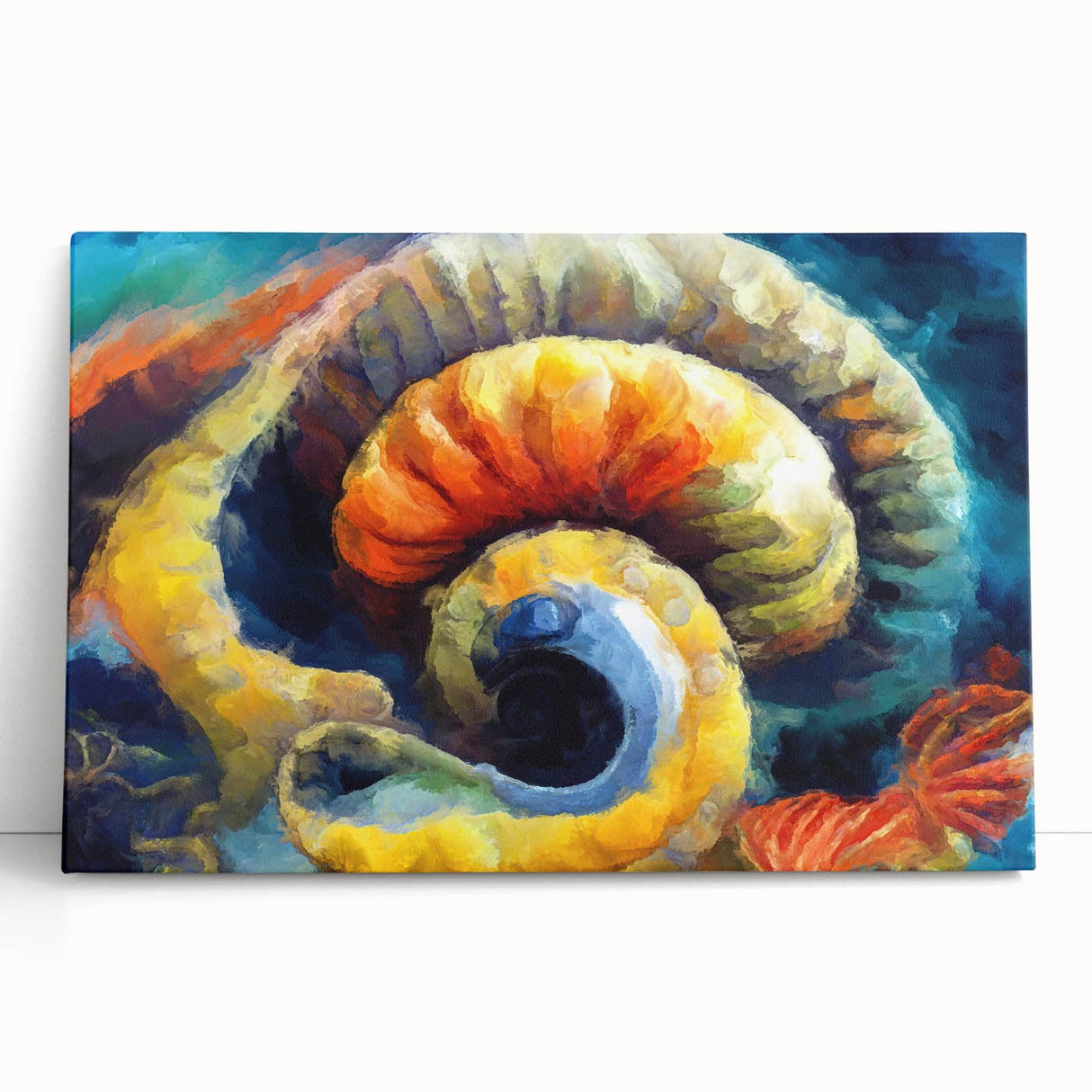 Modern Fluid Art Prints - Fluid Abstract Wall Art in Blue and Yellow