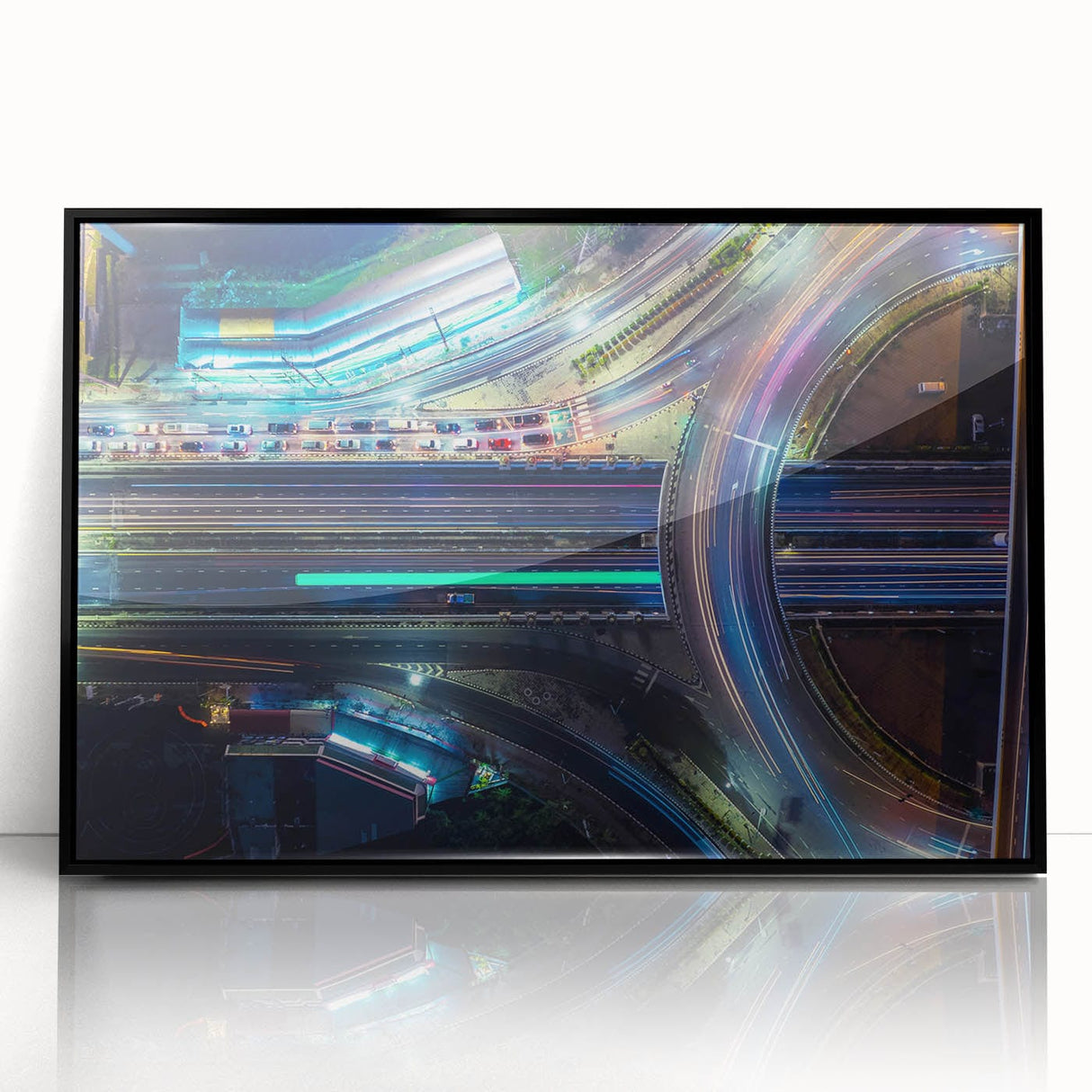 Vibrant Cityscape Canvas Prints – Neon Highway Modern Wall Art