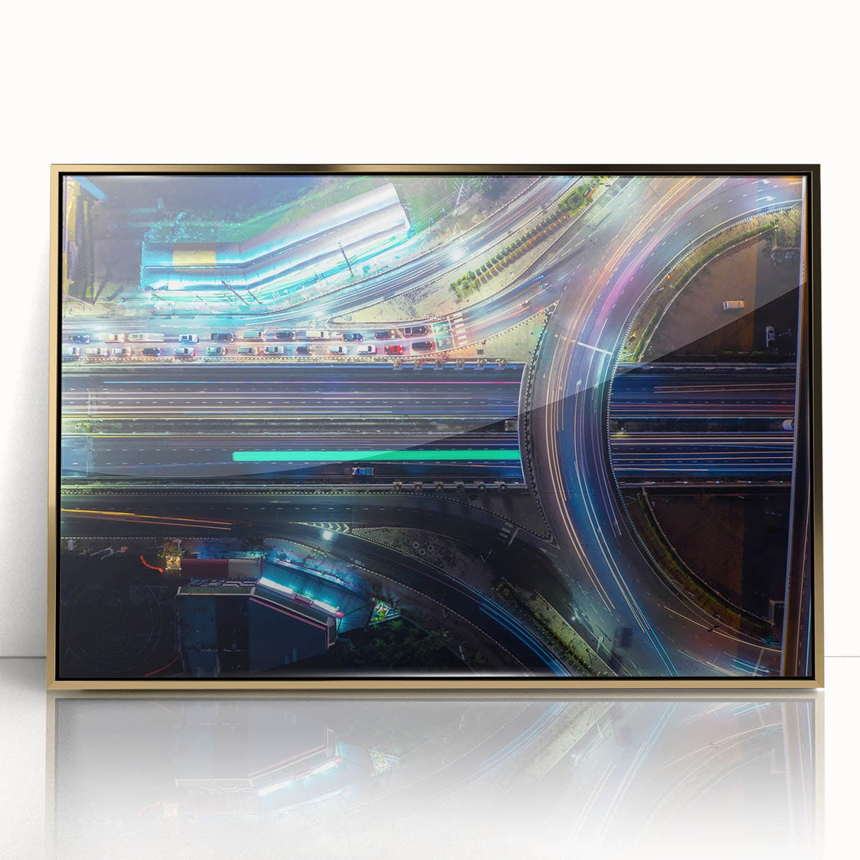Vibrant Cityscape Canvas Prints – Neon Highway Modern Wall Art