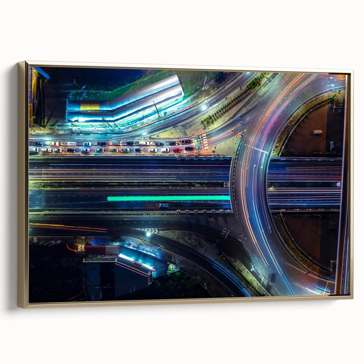 Vibrant Cityscape Canvas Prints – Neon Highway Modern Wall Art
