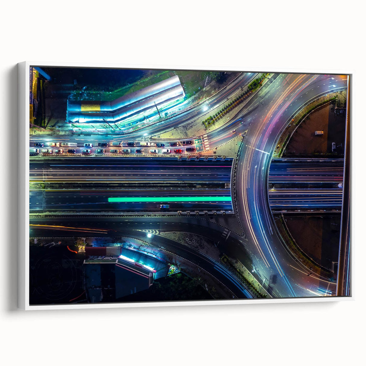 Vibrant Cityscape Canvas Prints – Neon Highway Modern Wall Art