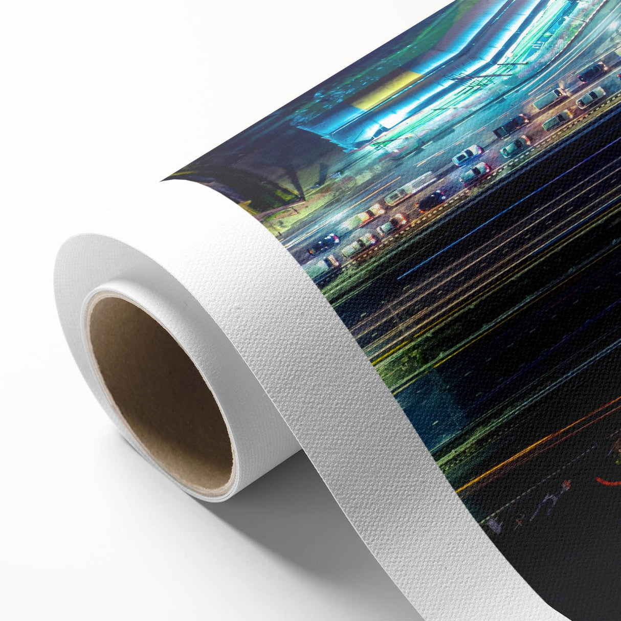 Vibrant Cityscape Canvas Prints – Neon Highway Modern Wall Art