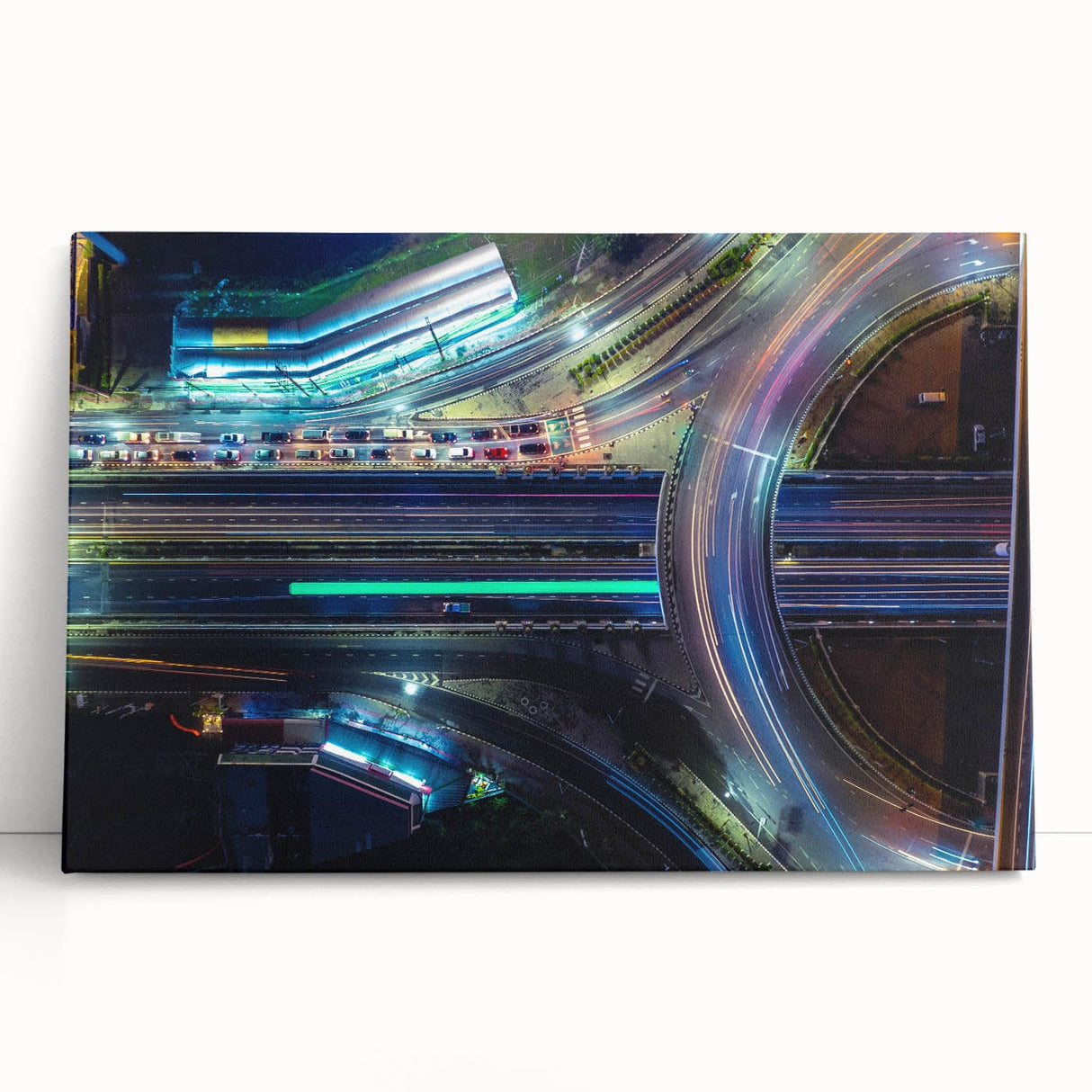 Vibrant Cityscape Canvas Prints – Neon Highway Modern Wall Art