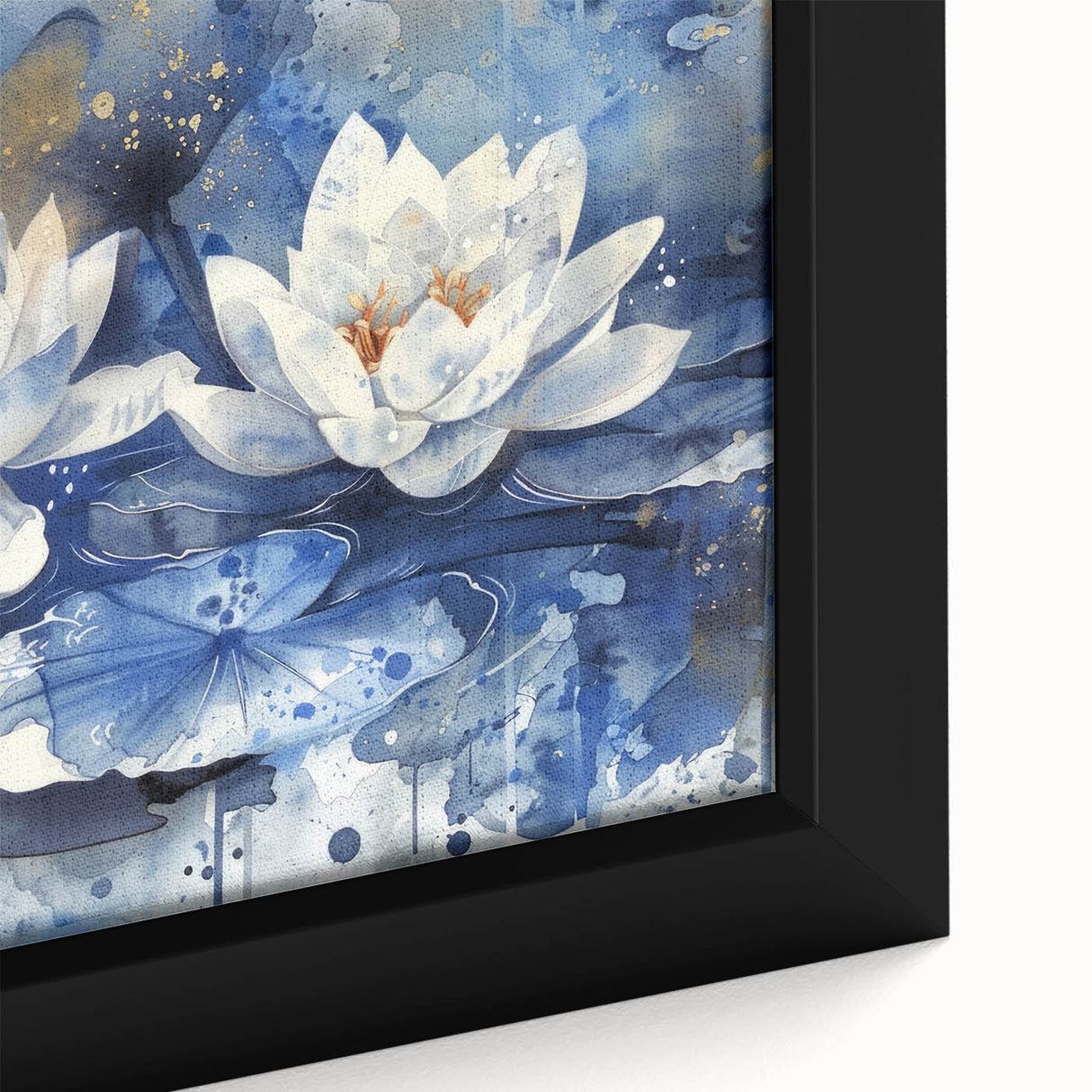 Abstract geometric wall art canvas print showcasing vibrant colors of blue, orange, and yellow, rolled and securely packaged in a protective cardboard tube for shipping.