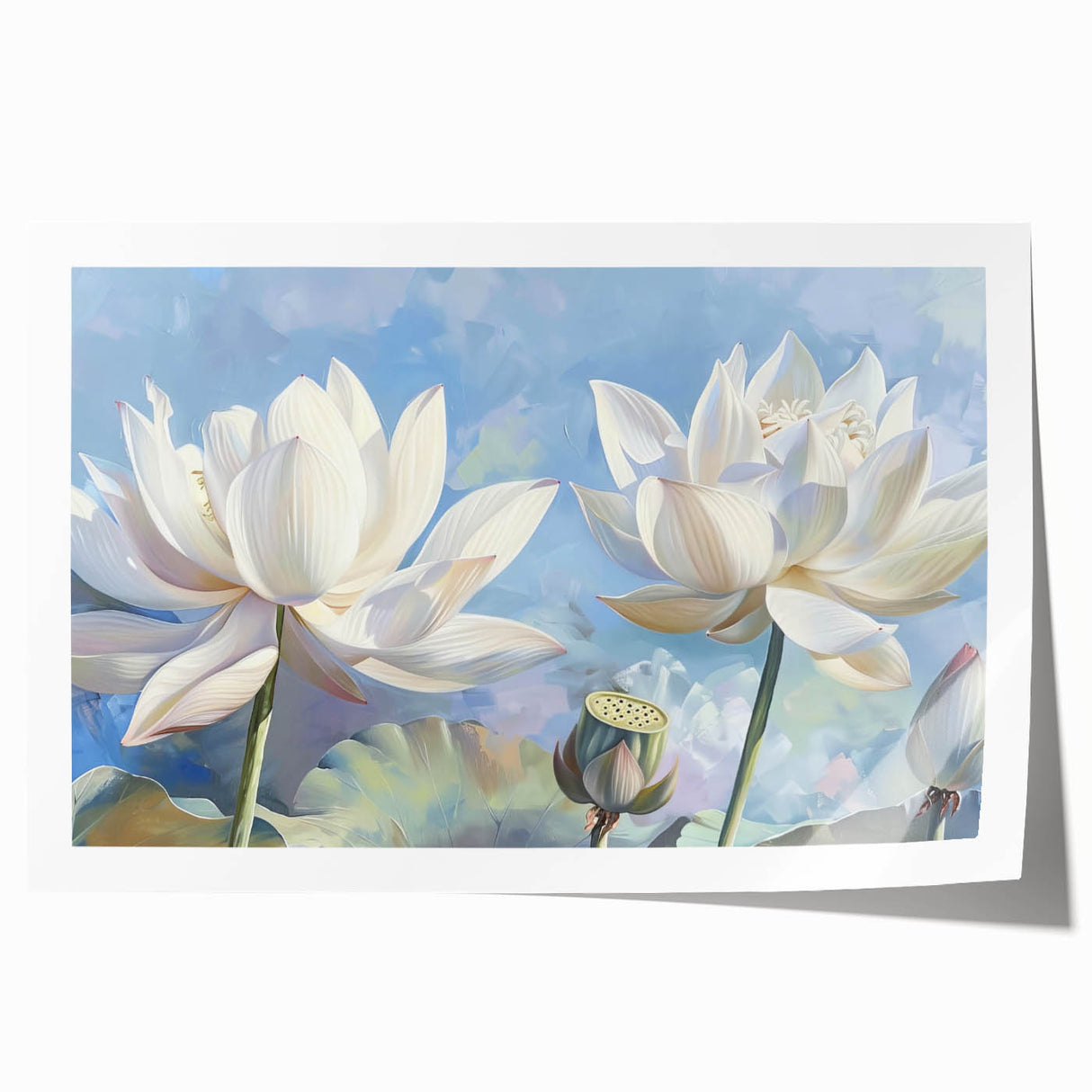 Vibrant floral canvas artwork showcasing colorful blooms in shades of pink, yellow, and blue, ideal for adding a cheerful touch to living spaces or offices.