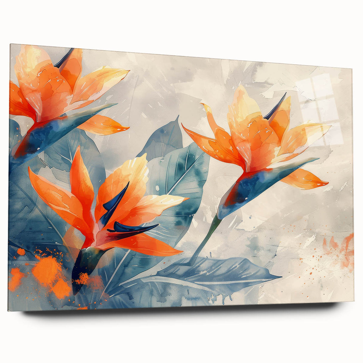 Vibrant floral canvas artwork showcasing a colorful bouquet of flowers on a textured background, ideal for home decor and interior design enhancement.