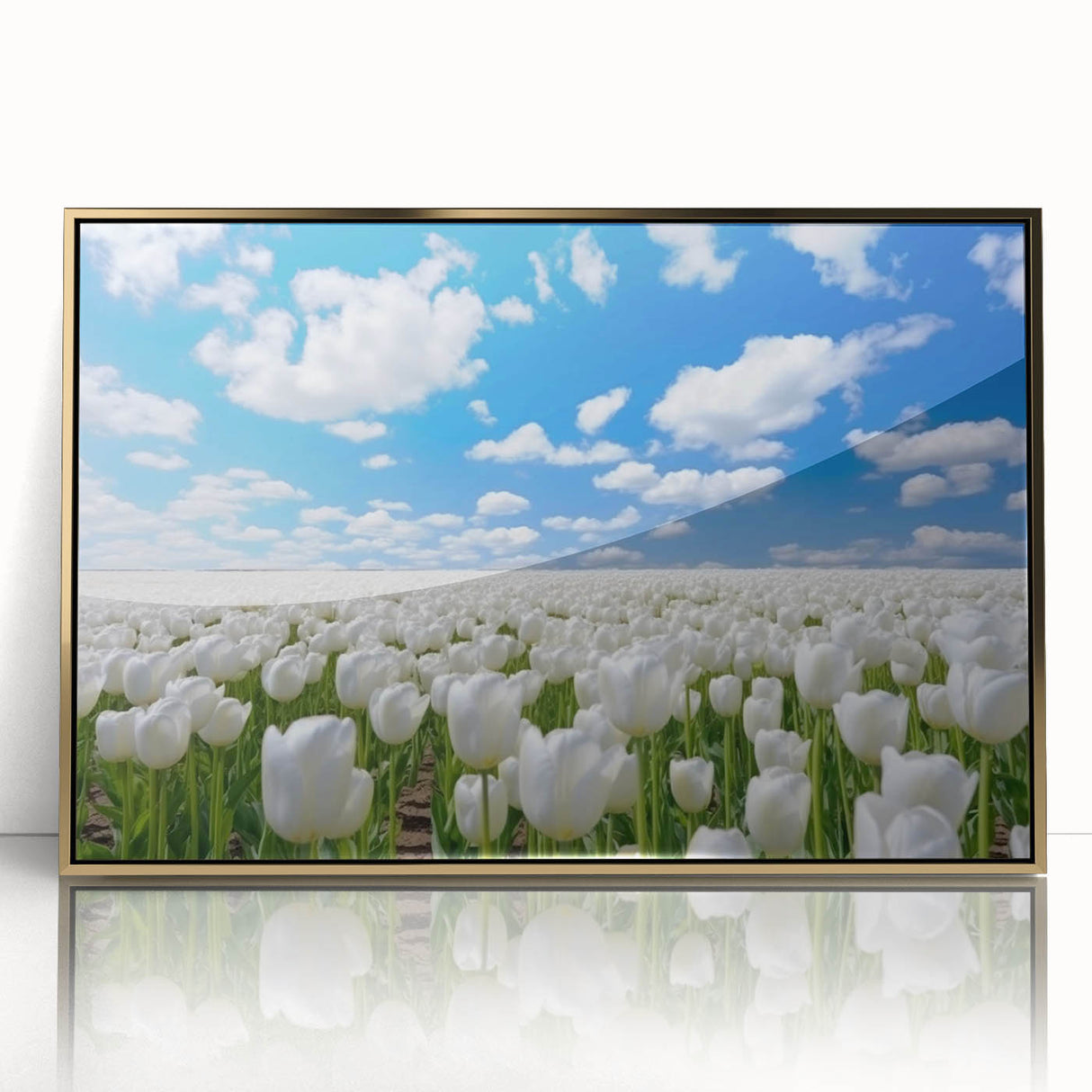 Vibrant flower canvas art print showcasing a bright bouquet of assorted blossoms in shades of pink, yellow, and blue, ideal for home decor and floral enthusiasts.