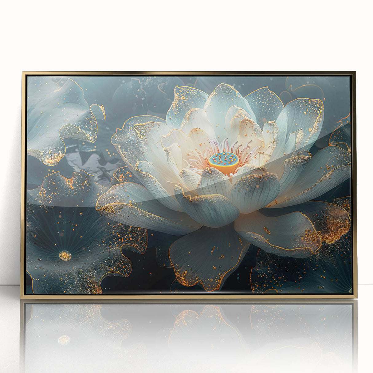 Vibrant close-up of a floral canvas print showcasing a colorful botanical design with intricate details, ideal for adding a fresh touch to home decor.