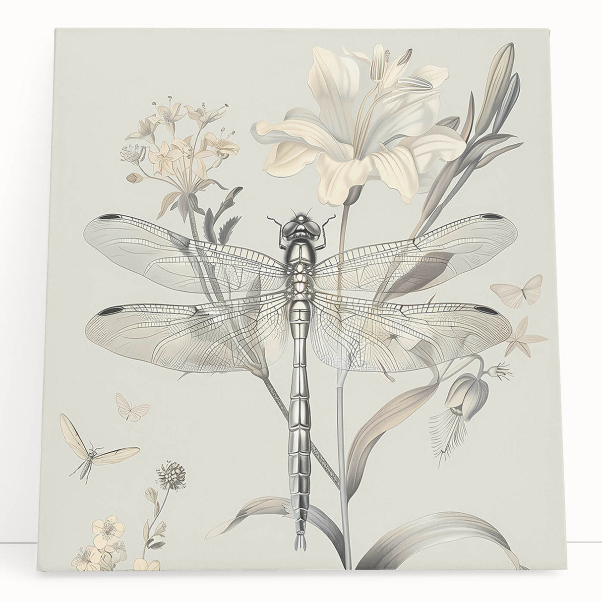 Close-up of a vibrant insect illustration showcasing intricate details and colors, ideal for educational purposes or nature-themed decor, presented on a textured background.