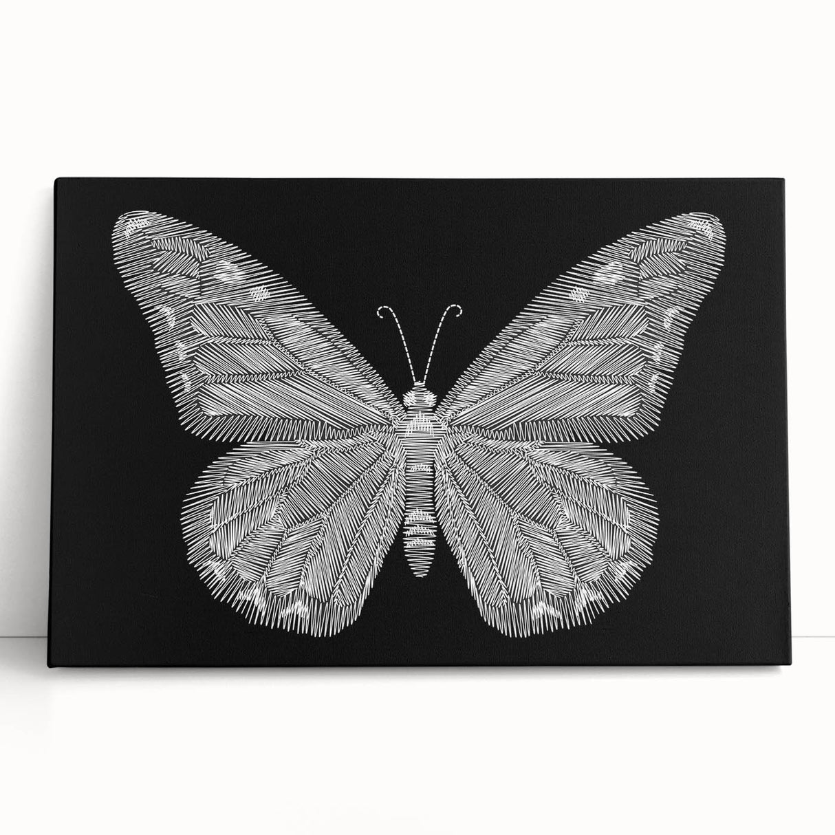 Close-up of a vibrant insect illustration on canvas, showcasing intricate details and bright colors, ideal for nature-themed decor or educational purposes.