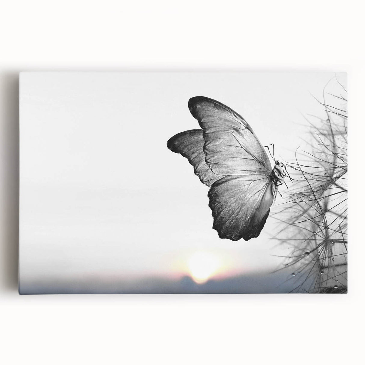 Detailed illustration of a vibrant insect design on a rolled canvas, showcasing intricate patterns and bright colors, securely packaged in a protective cardboard tube.