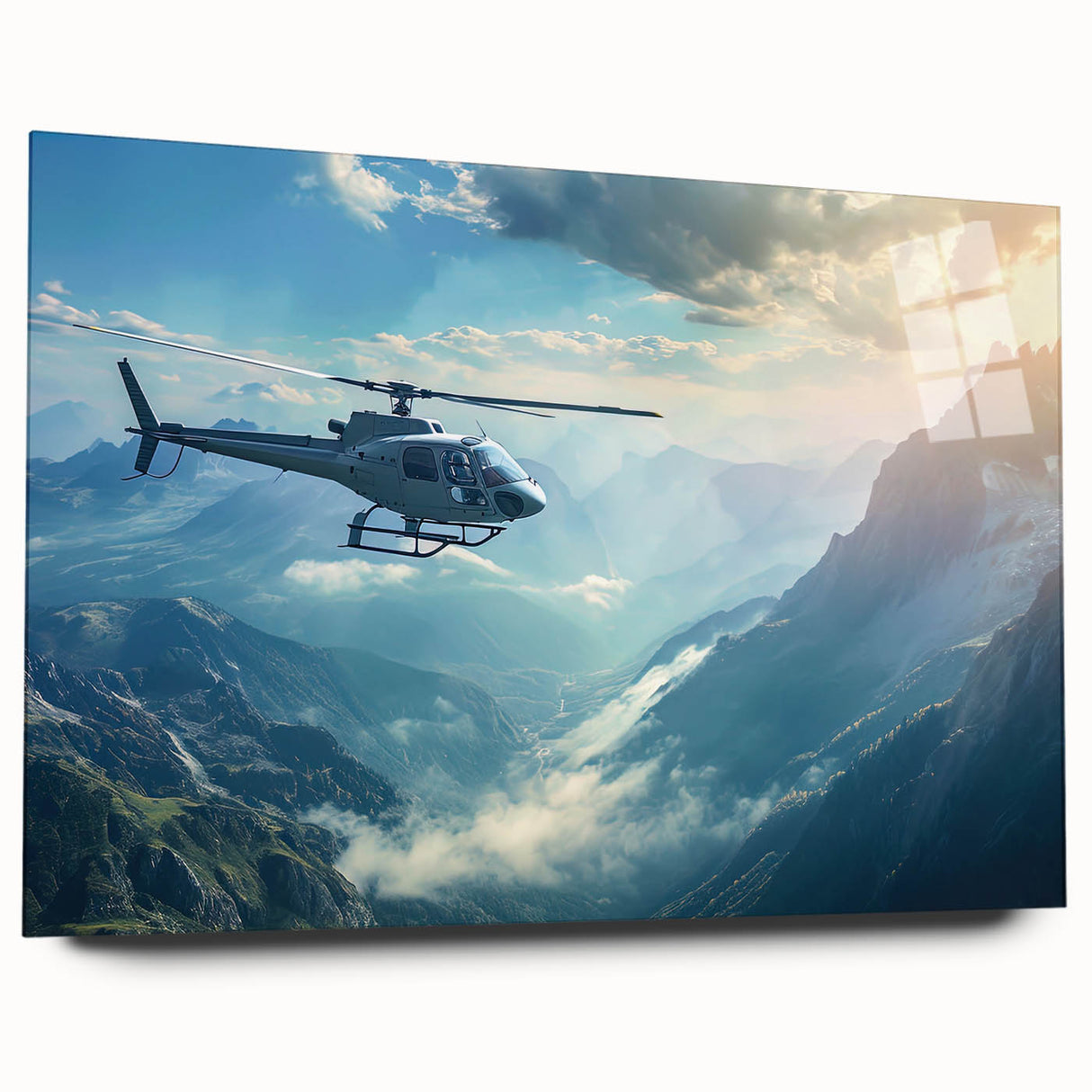 Large abstract wall art in vibrant blue and orange tones on canvas, suitable for bedroom or dining room decor.