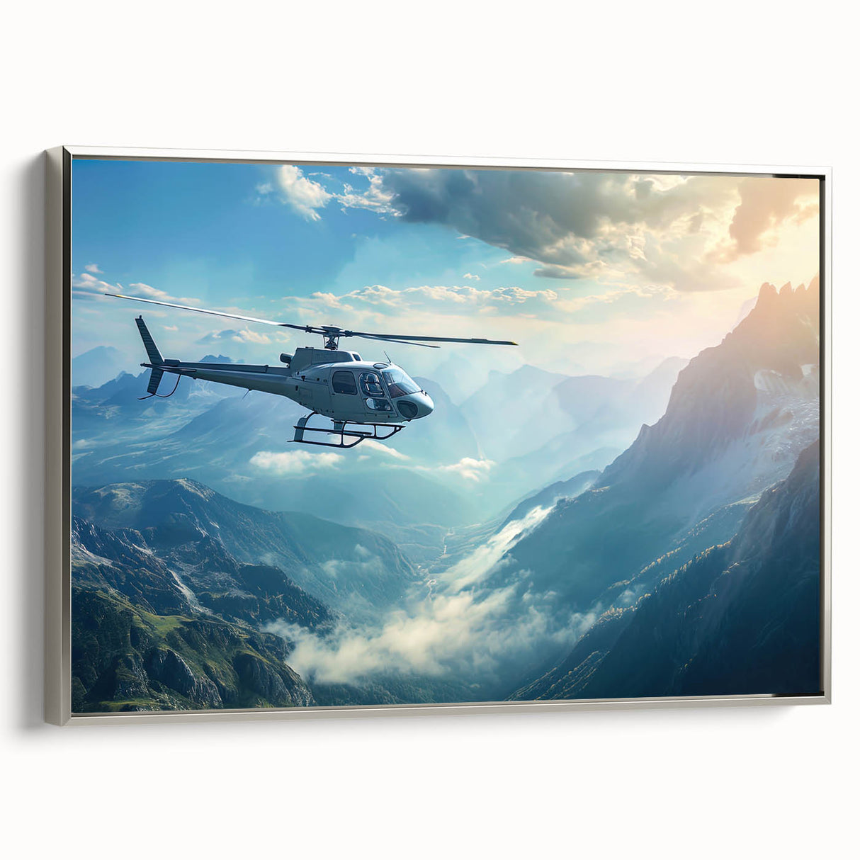 Landscape art painting of a vintage car in colorful hues on a black background, printed on canvas, suitable for office decor.