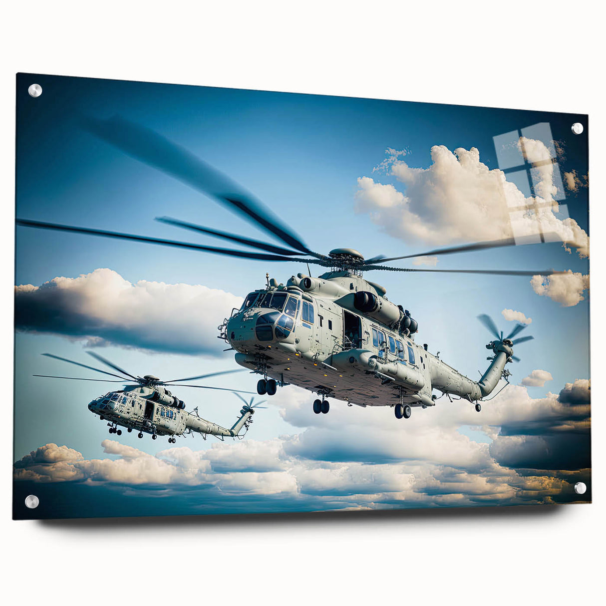 Large abstract wall art in vibrant blue and green hues on canvas, suitable for bedroom or dining room decor.