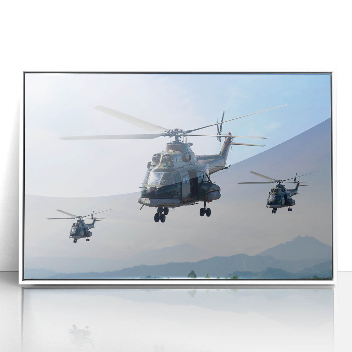 Art deco poster featuring a streamlined train in silver and blue tones on a rolled canvas, ideal for modern art wall decor.