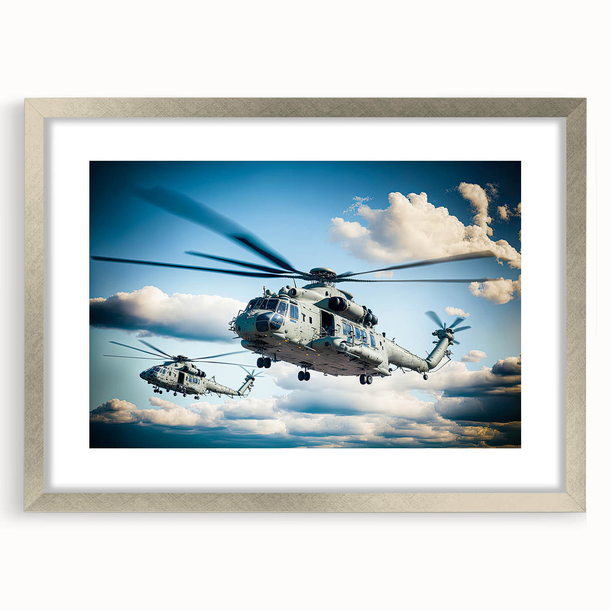 Textured abstract art print in muted gray and blue tones on canvas, suitable for bedroom wall decor.