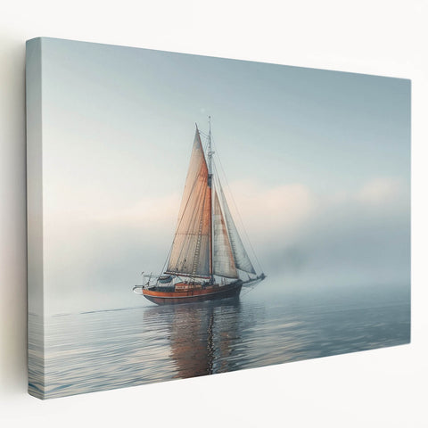 Large canvas print of a vintage car in muted gray and blue tones, ideal for kitchen wall art.