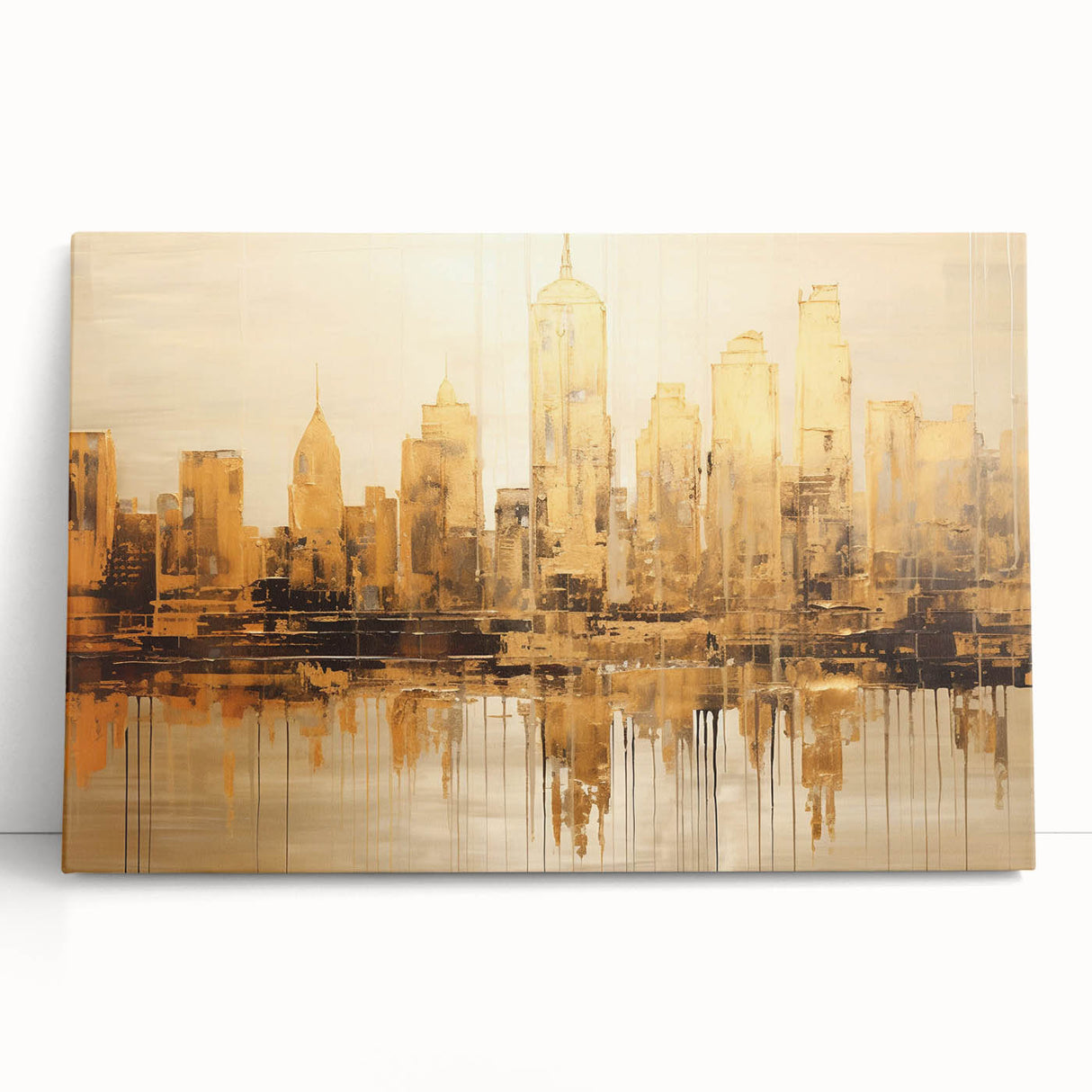 Abstract architecture design wall art collection featuring a stretched canvas print with bold geometric shapes and vibrant colors, ideal for modern decor.