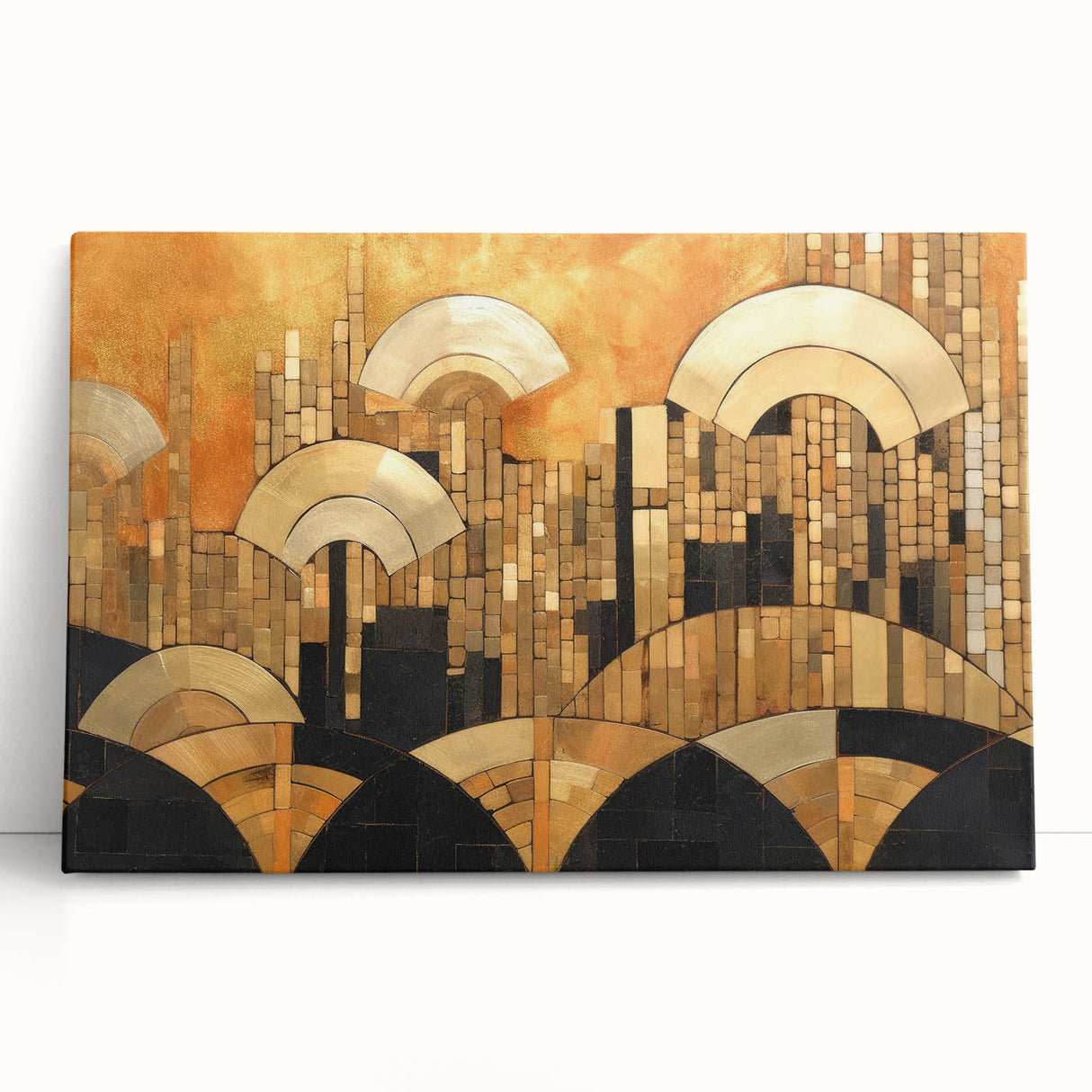 Abstract expressionist wall art design featuring vibrant colors and bold brushstrokes on stretched canvas, ideal for modern home decor.